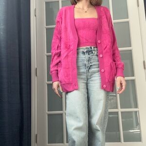 Vibrant Pink Cardigan Set
